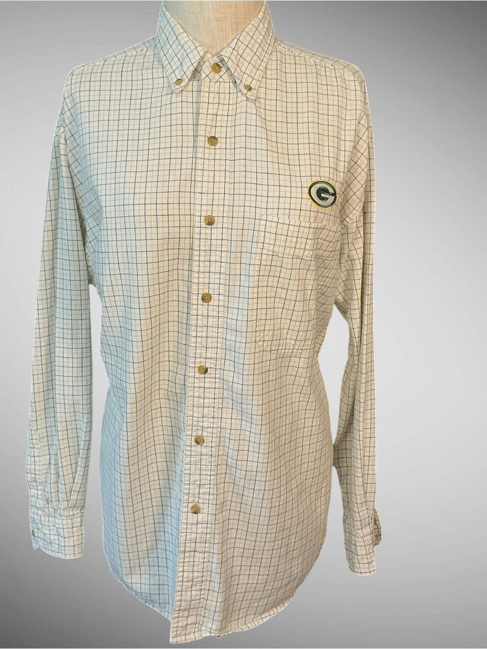 CSA Green Bay Packers Button Down Shirt Men’s Large Cotton NFL